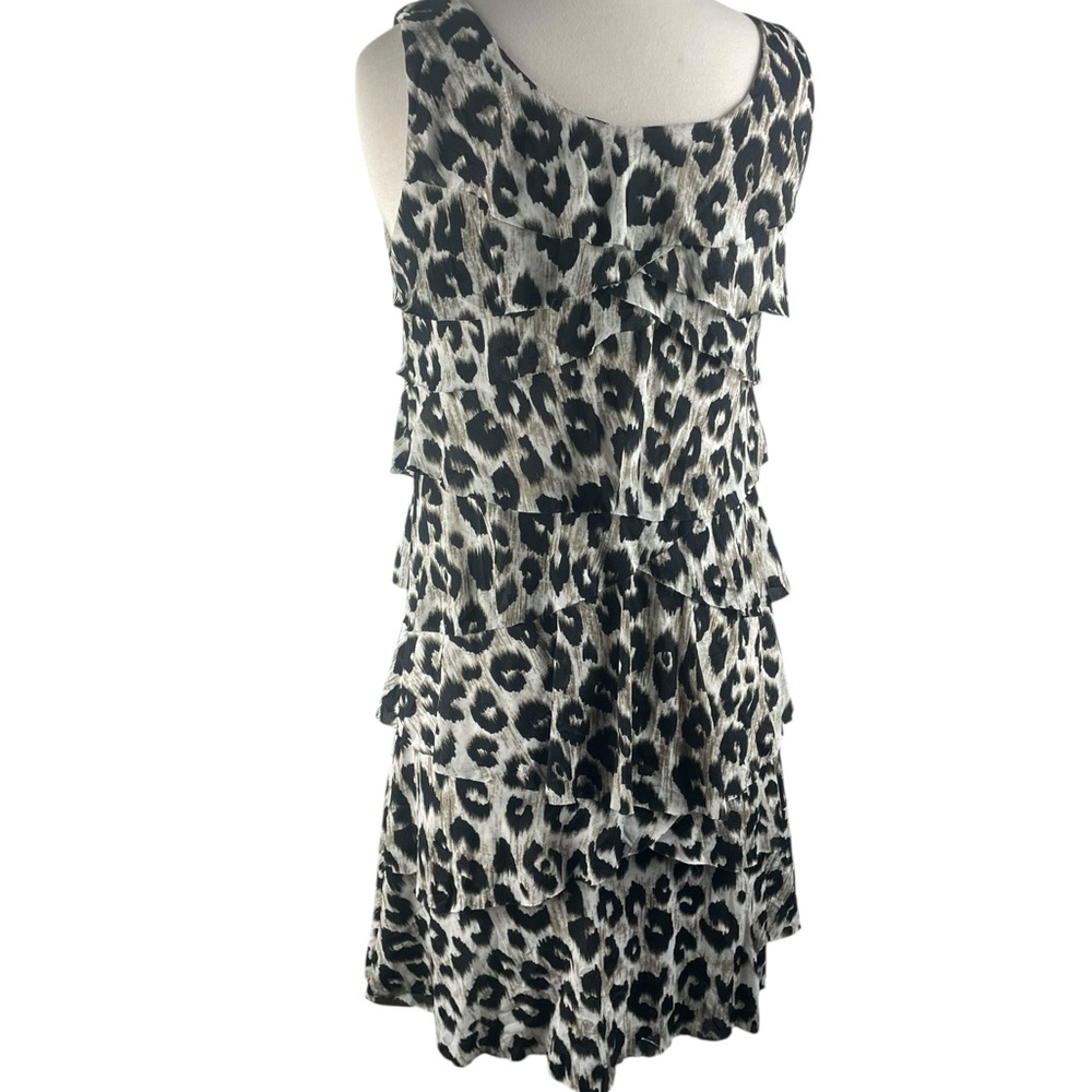 Style & Co. Leopard Print Ruffle Dress, Size Petite Medium